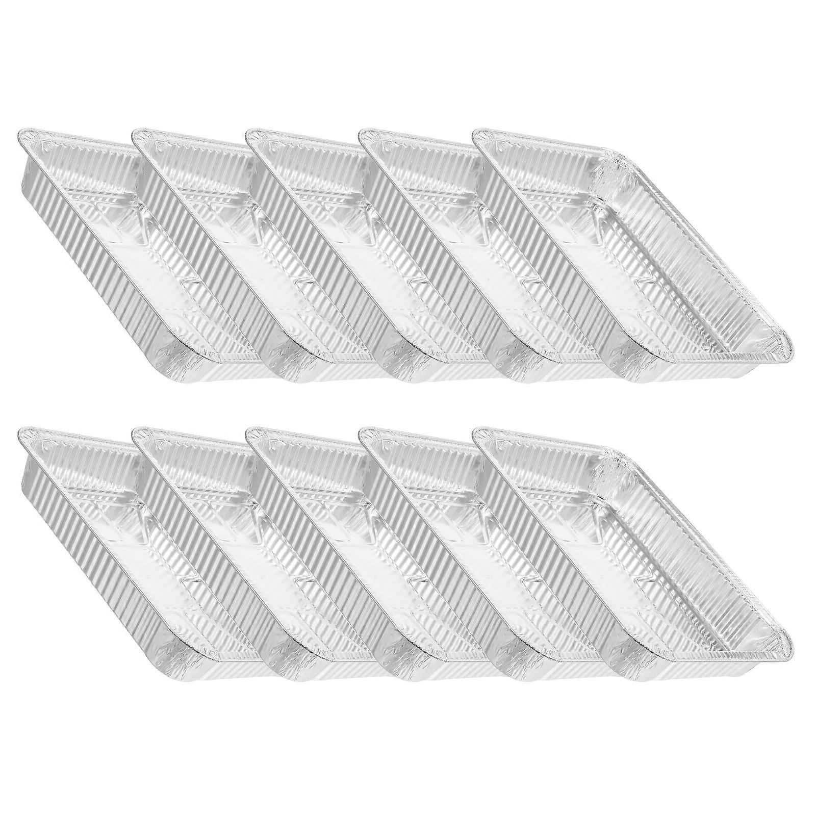 Disposable Tinfoil Roasting Pans for Grilling and Baking Silver Color with Generous Capacity for Large Meals 10pcs