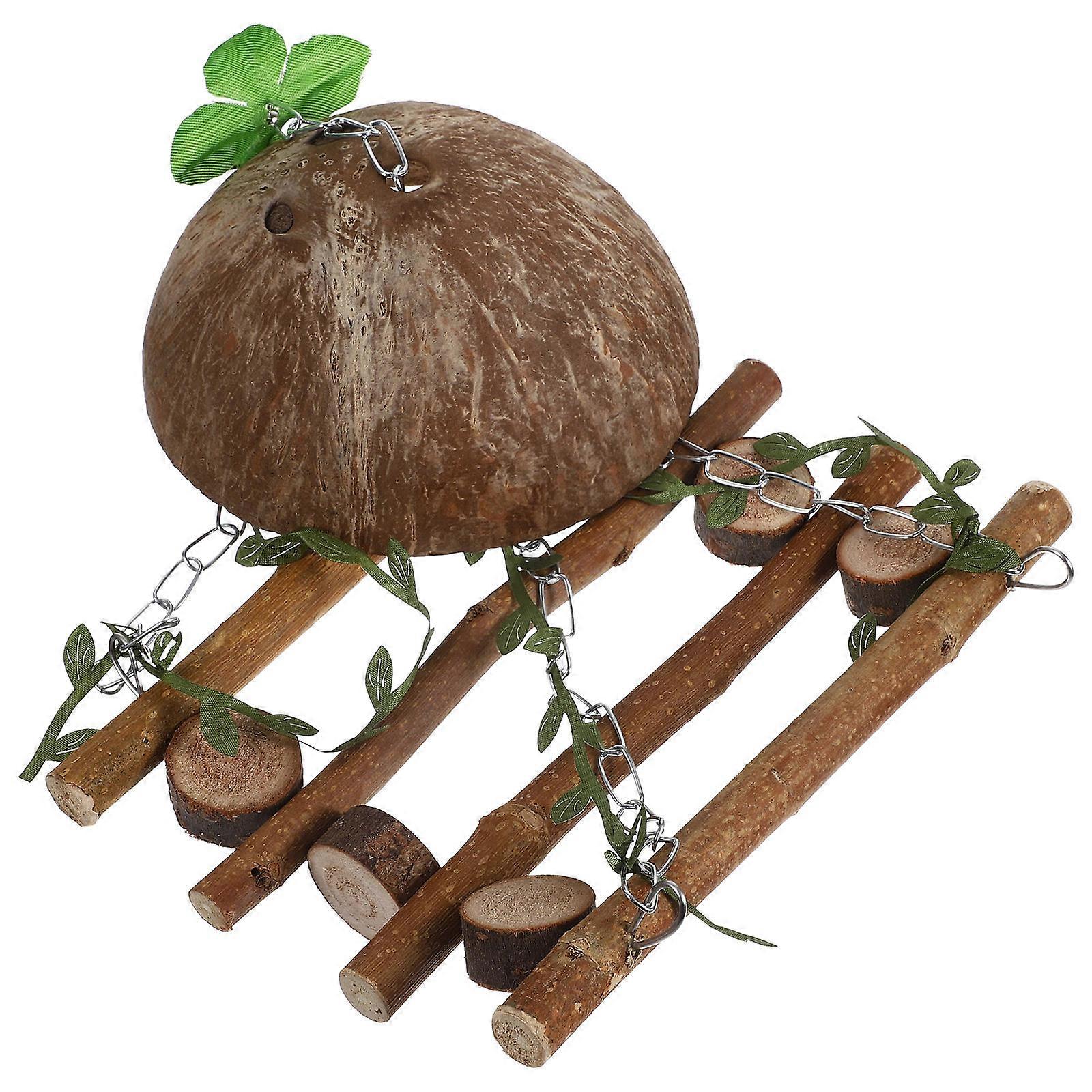 Wooden Swing Toy for Parakeets and Parrots 1 Set Bird Cage Plaything Perch Stand