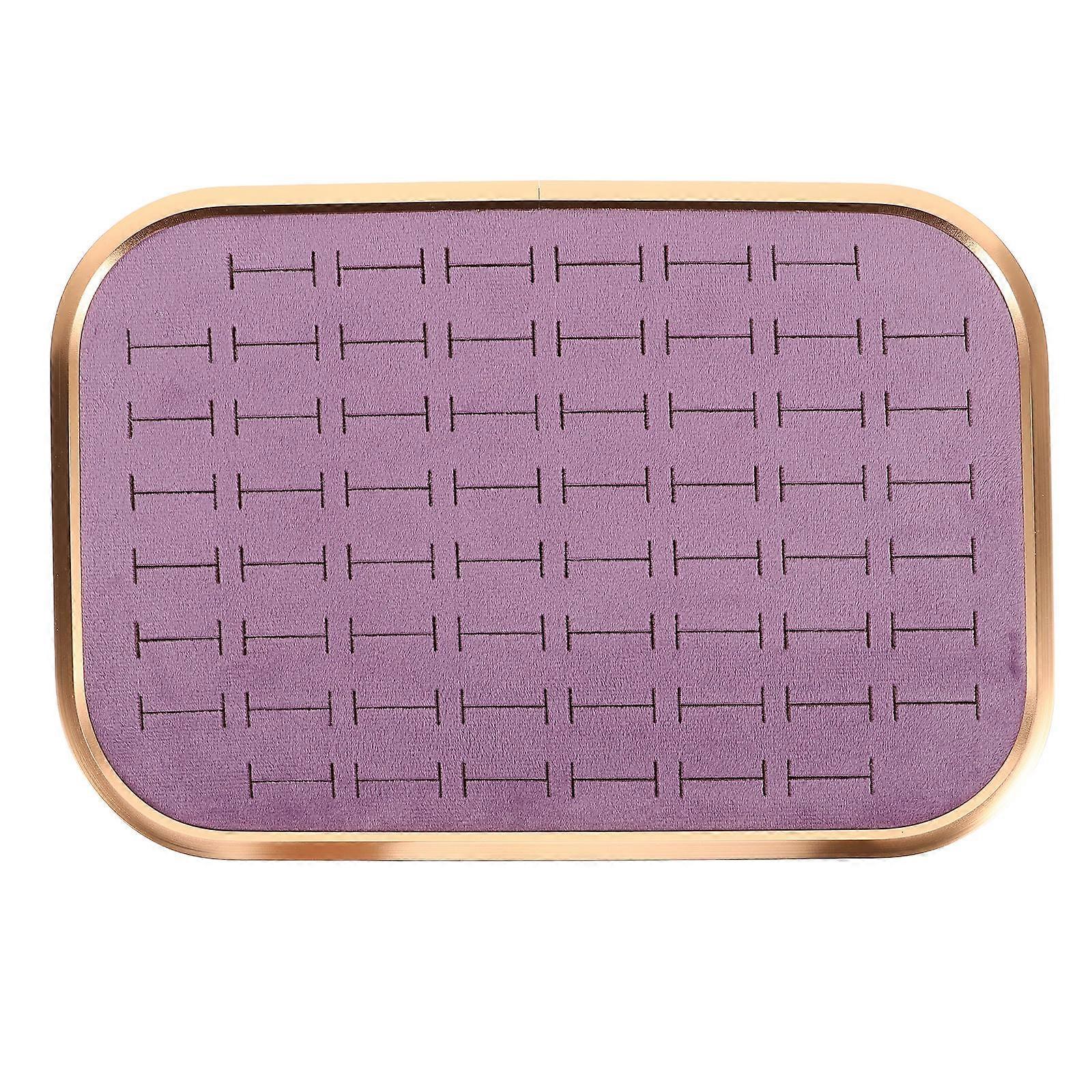 Velvet Jewelry Organizer Tray with Slots for Rings and Pendants – Stackable Rectangular Drawer Insert with Soft Lining for Portable Jewelry Storage
