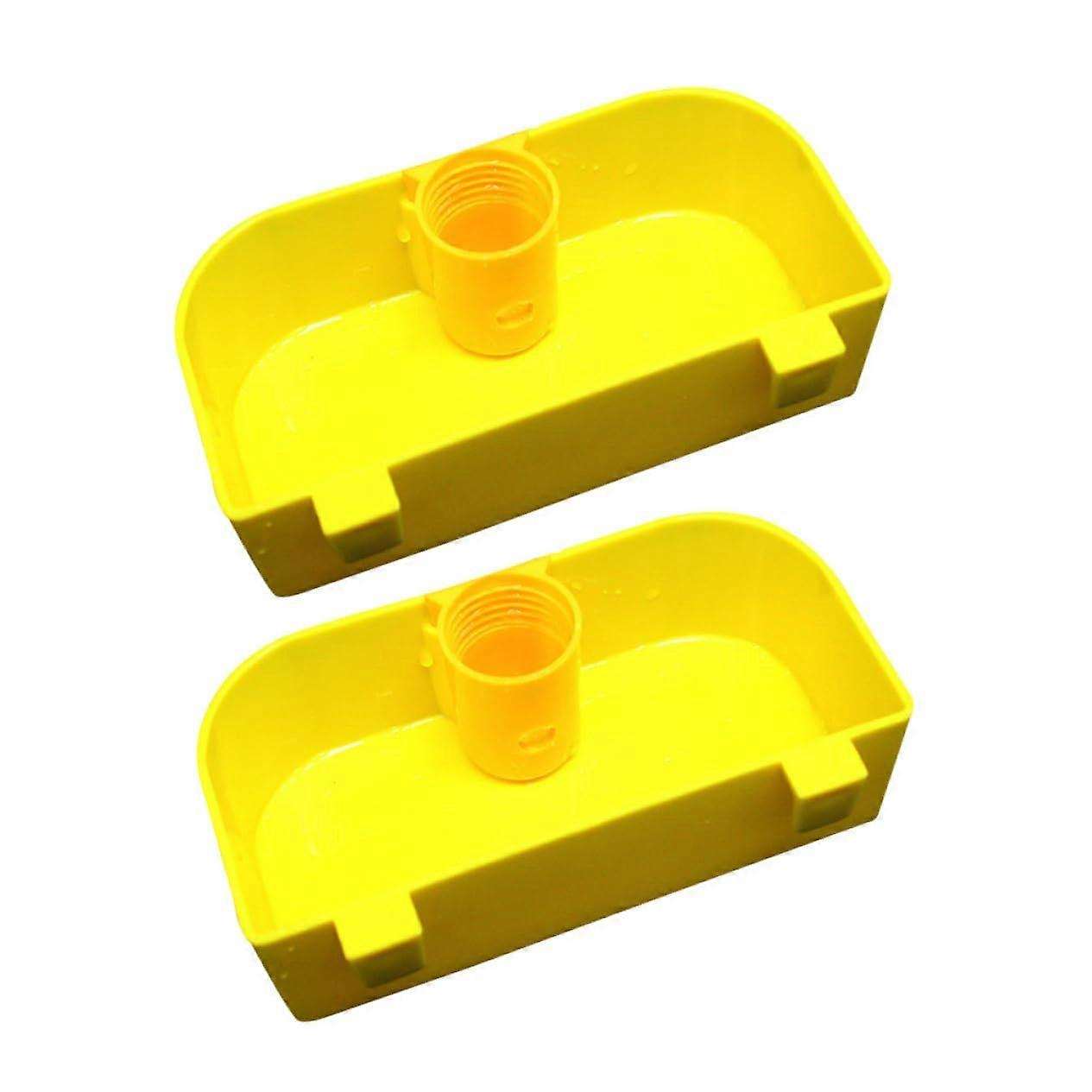 Water Dispenser for Parrots Feeder for Rabbits Plastic Yellow