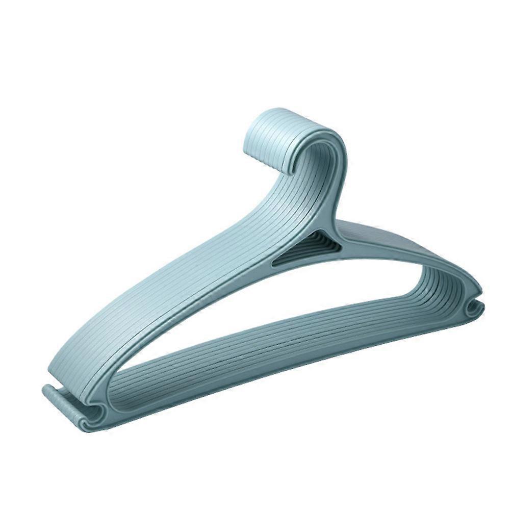 Blue PP Material Clothes Hanger Set of 10pcs for Wardrobe Storage and Balcony Drying Use