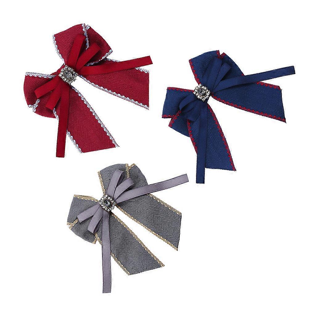 Elegant Bow Tie Brooch Anti Rust Double Bowknot Assorted Color 3Pcs