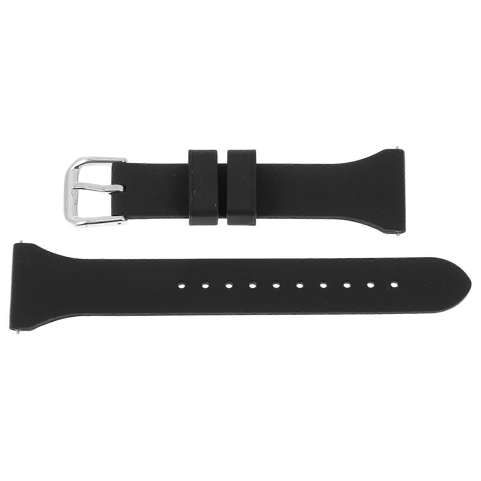 Durable Silicone Watch Belt Adjustable For Casual Use In Black 1Set