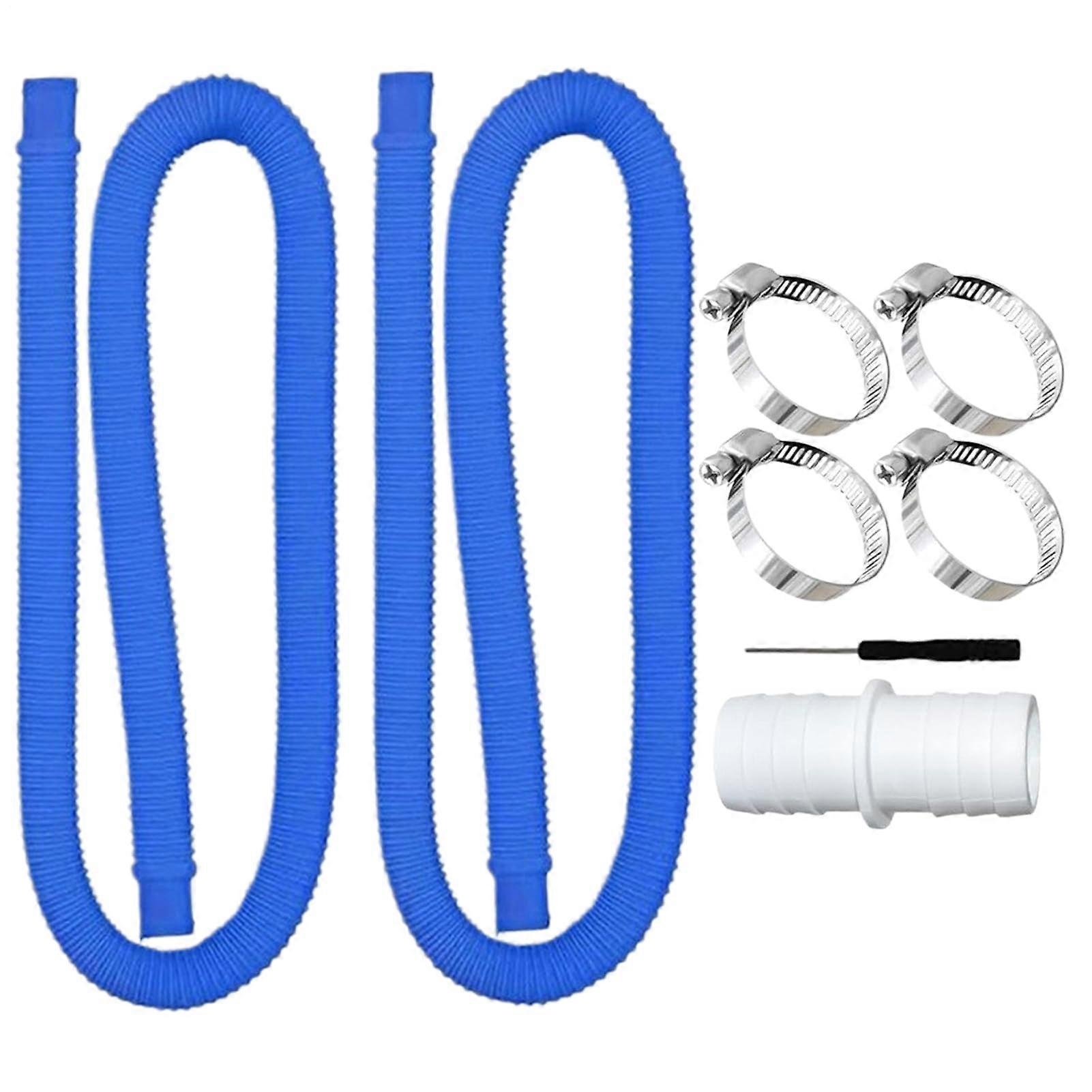 Pool hoses Hose for aboveground pools 39 inches Flexible with 4 clamp connections, spa connections for manual suction, waterfall, blue