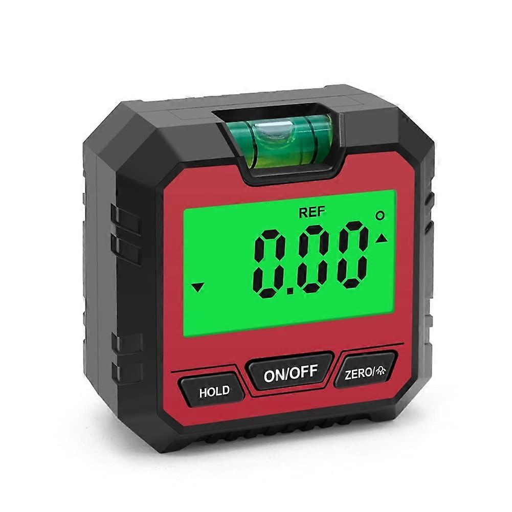 Precision Digital Inclinometer With Magnetic Base, Digital Protractor, Angle Finder, Bevel Box, Red