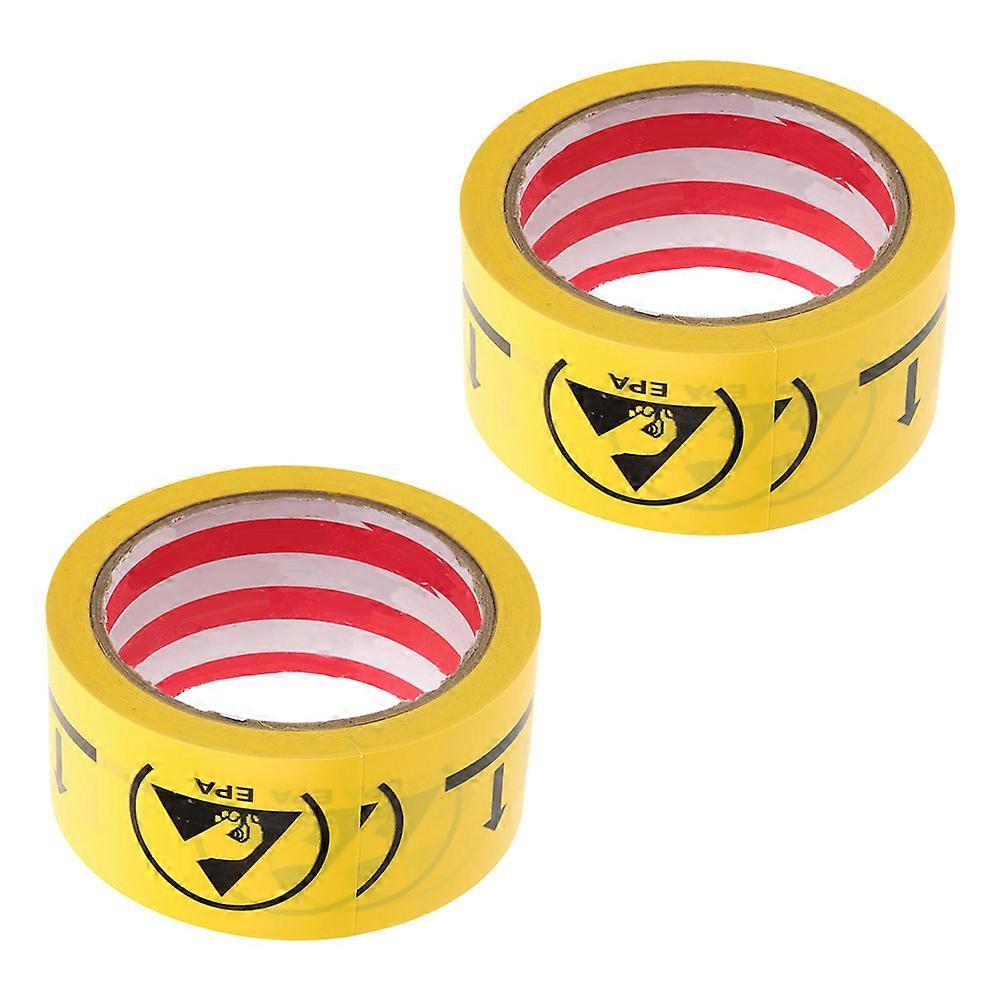 Adhesive Safety Warning Tape 2 Rolls For Static-sensitive Areas 4.8CM Wide Antistatic Protection Yellow