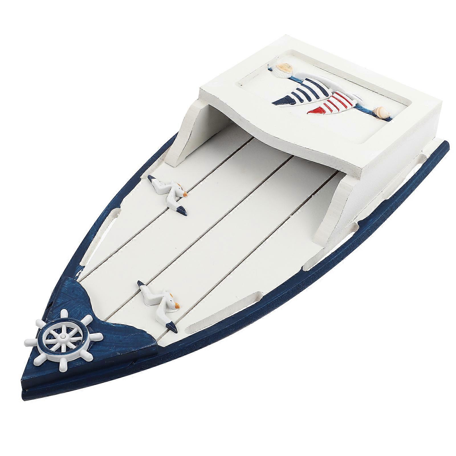 Mediterranean Style Key Organizer Storage Box for Small Items Blue Synthetic Material