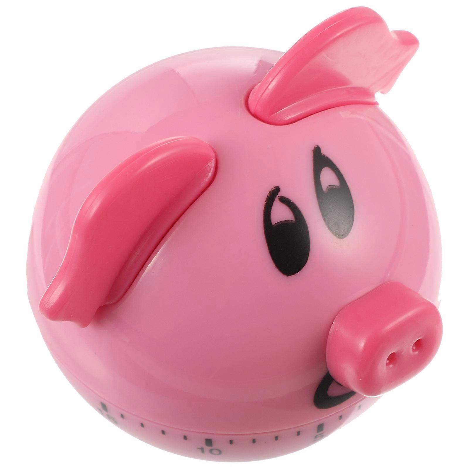 Small Pink Pig Cooking Reminder Timer 2.8X2.4X2.4In Perfect For Beginner Cooks 1Set