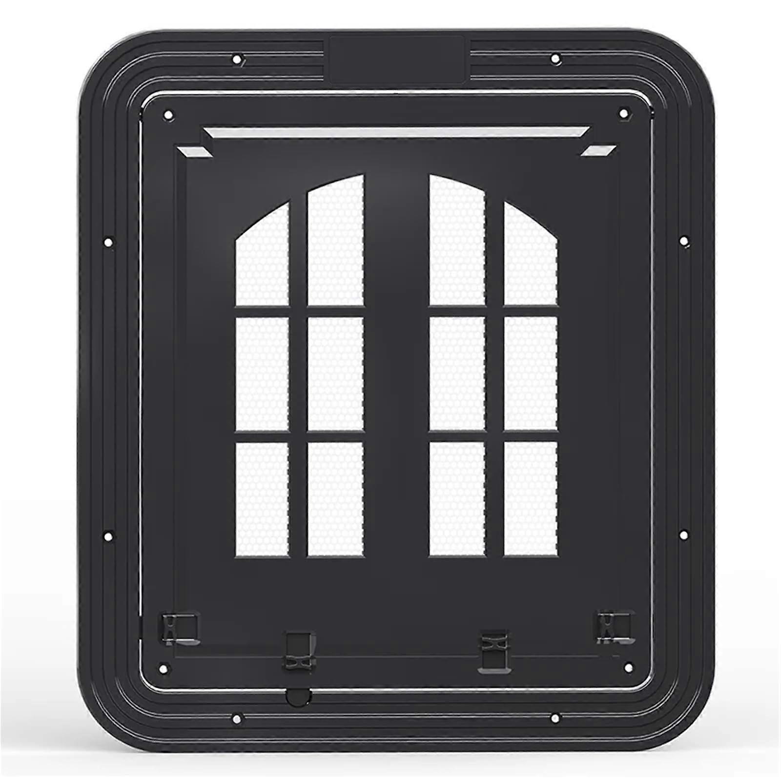 Large Dog Screen Door with Flap for Easy Access, Self-Closing Pet Screen Door for Dogs and Cats, 4 Entrances, Black, Size S