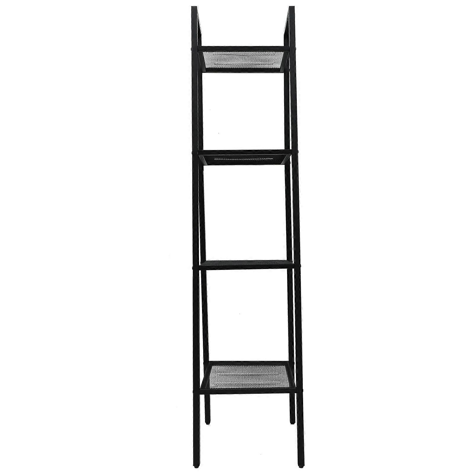 Iron Storage Organizer Floor Rack For Homeowners And Plant Lovers Measuring 145.5X35X35CM In Sleek Black With Multi-layer Storage Functionality 1Pcs