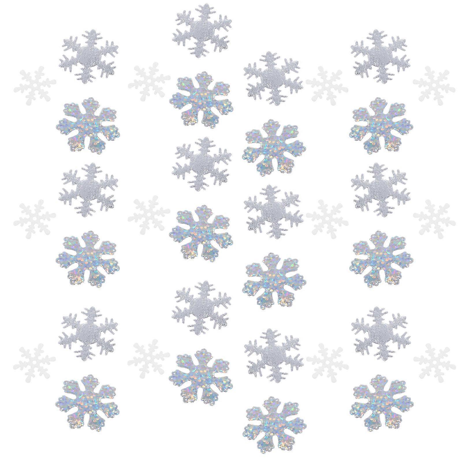 300Pcs Glitter Snowflake Decor Non-Woven Fabrics For Various Celebratory Events Silver Colors