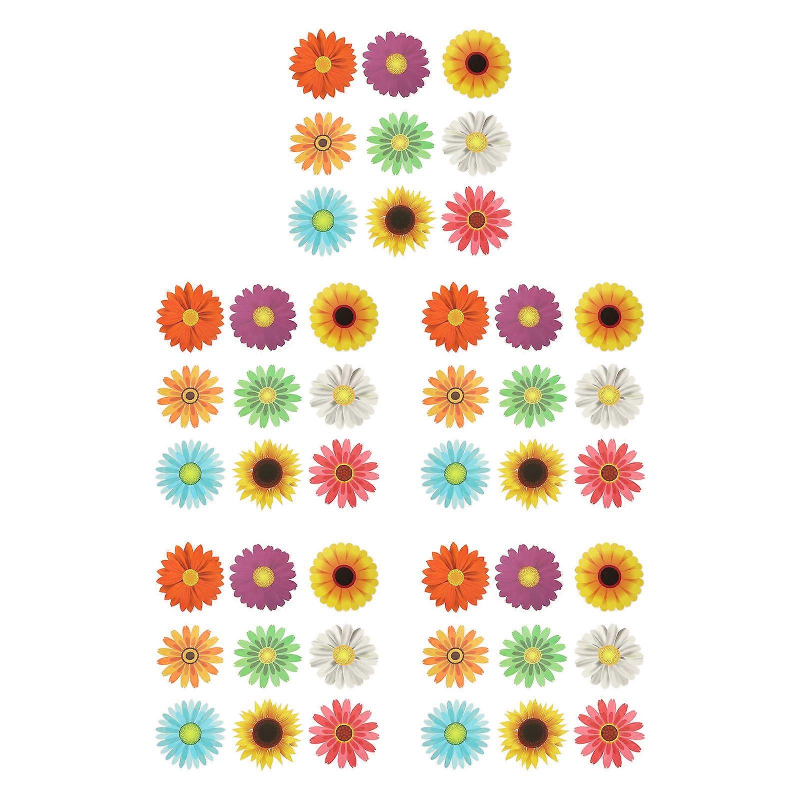 Spring Cutouts For Bulletin Board 45Pack Assorted Color Perfect For Various Occasions 13.5X13.5CM Featuring Sunflower Shapes