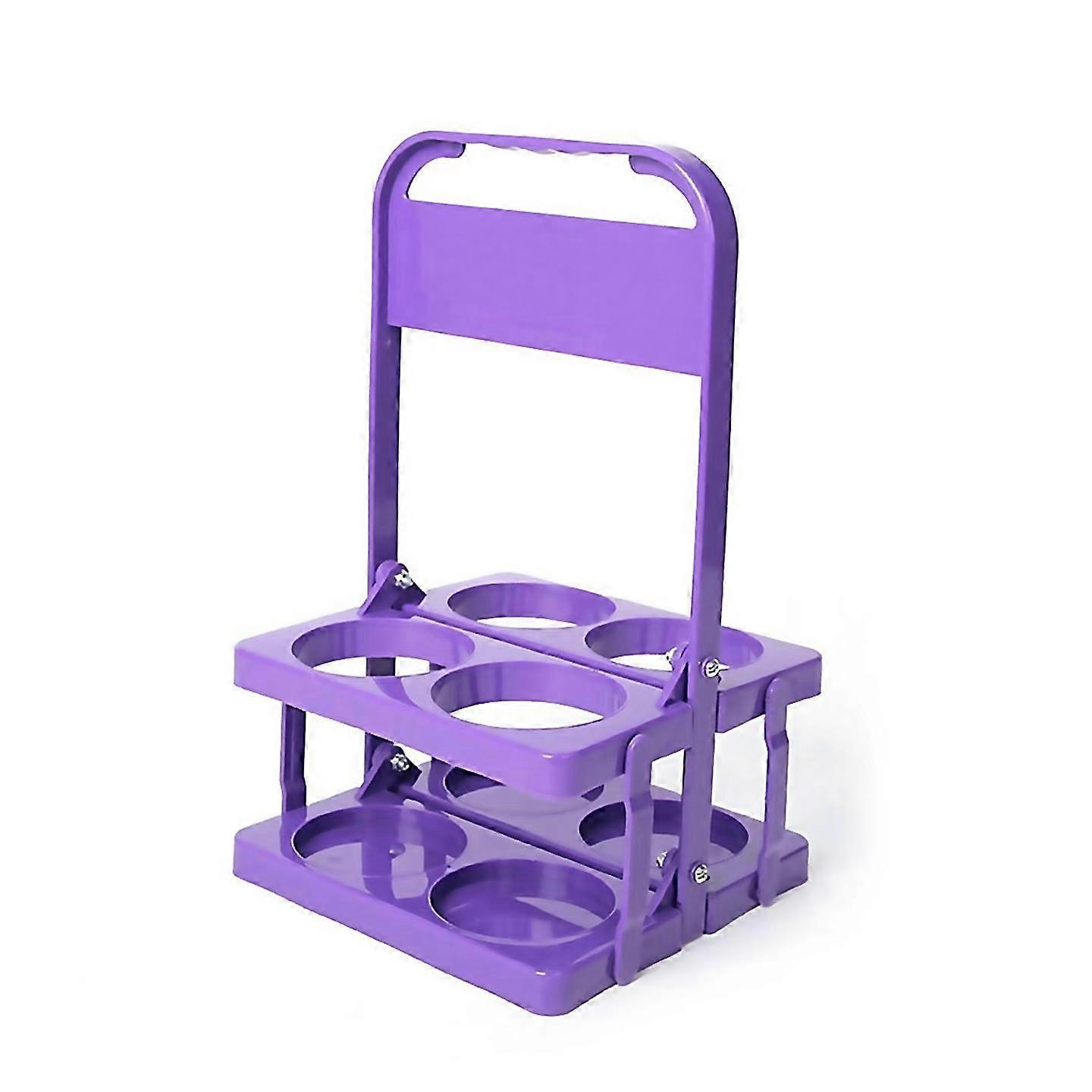 4 Holes Foldable Plastic Beverage Carrier With Handle Deep Uk Purple