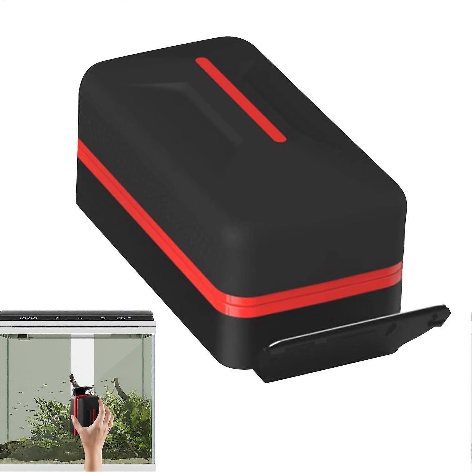 Aquarium Glass Cleaner Magnetic Algae Scrubber With Floating Handle ABS Compact Brush 12 x 5.5 x 5.7 cm