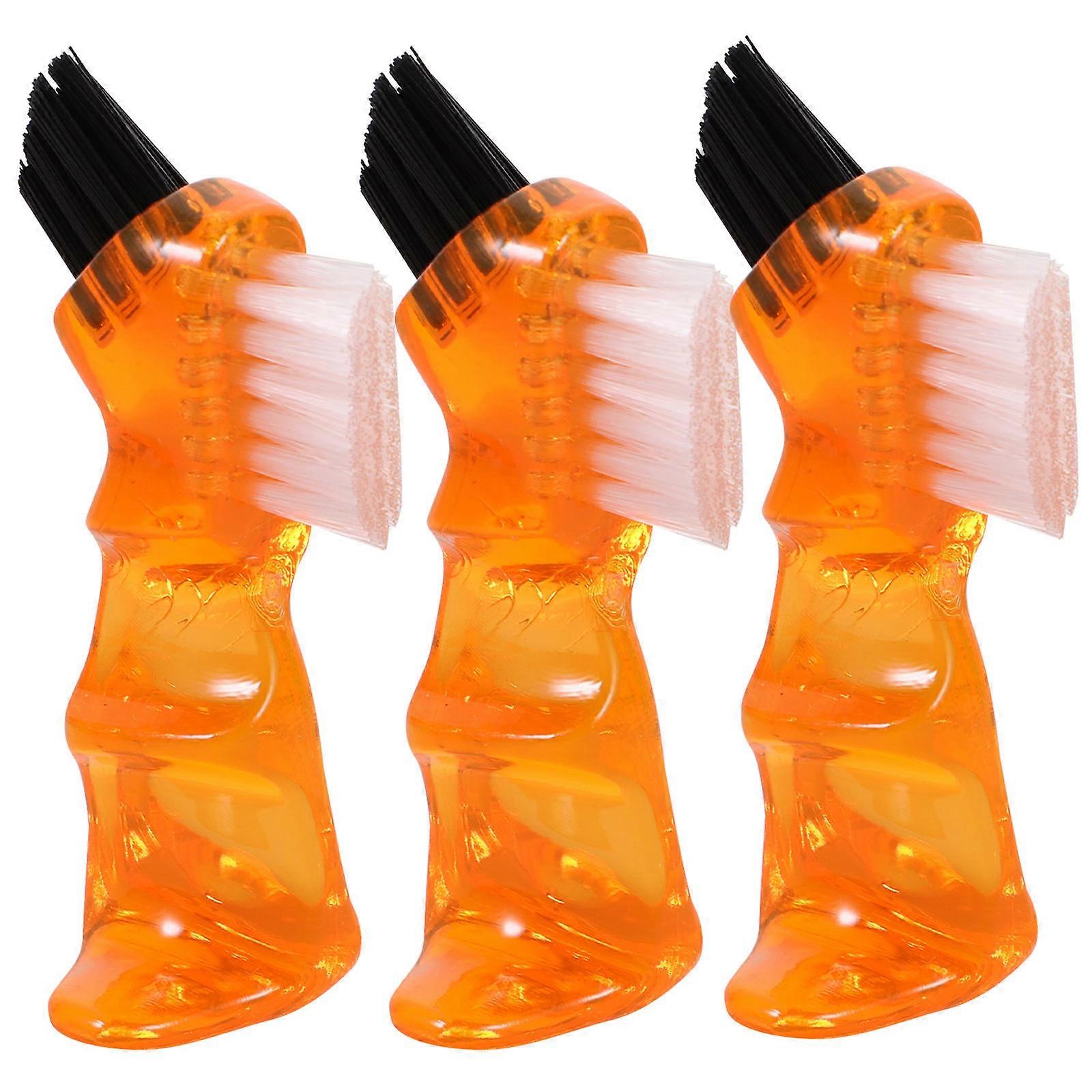 Portable Dental Brush for Cleaning Use with Fine Bristle Design and Compact Size Orange 3 Pieces