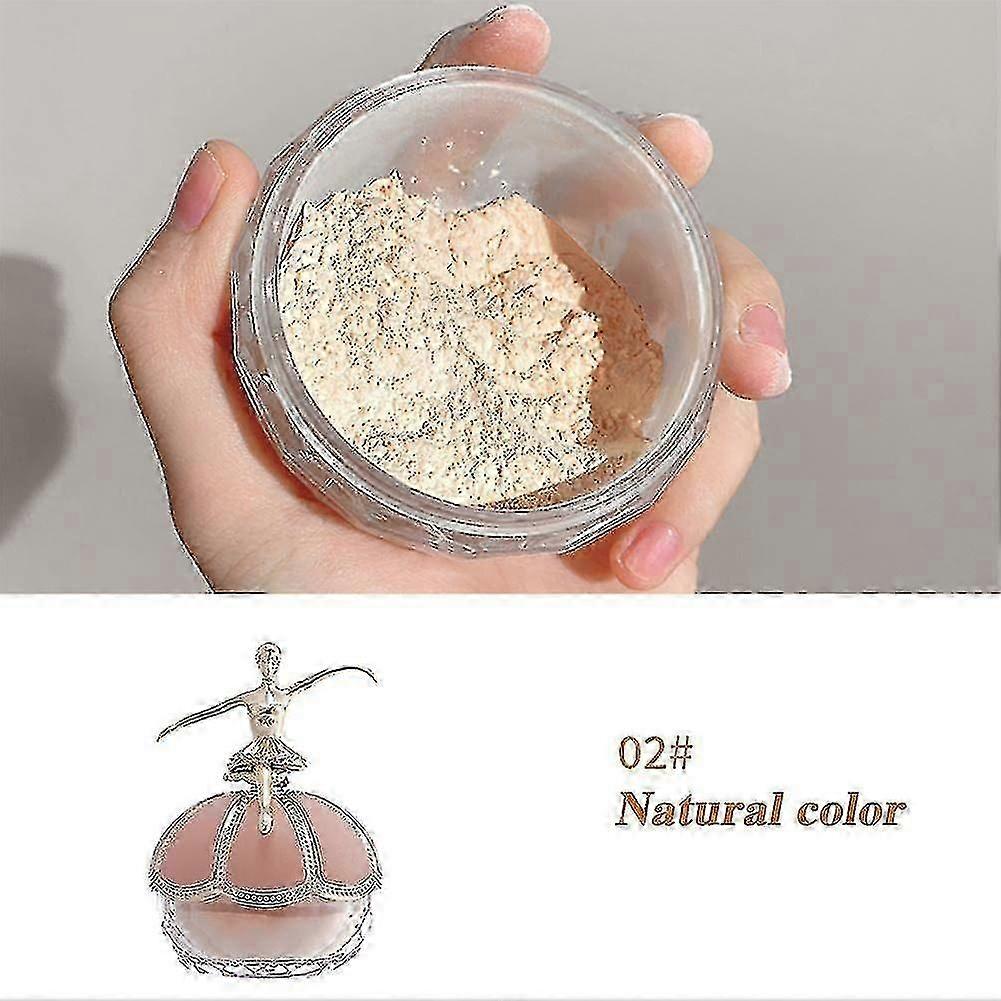 バレエ小像フェイスルーズセッティングパウダー、メイクアップフィックスパウダーエアセンス、防水ロングラスティングメイクアップフィックスパウダー