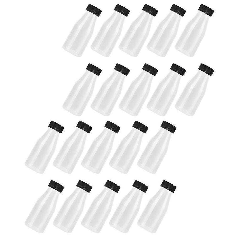 Beverage Packing Bottles with Caps for Storage Use Portable Milk Containers in Black 20 Pieces