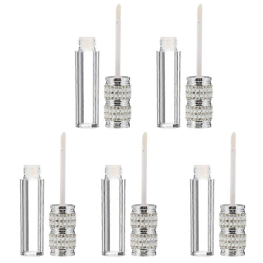 Lip Gloss Roller Container Rhinestone Design Compact For Daily Usage And Travel 5Pcs