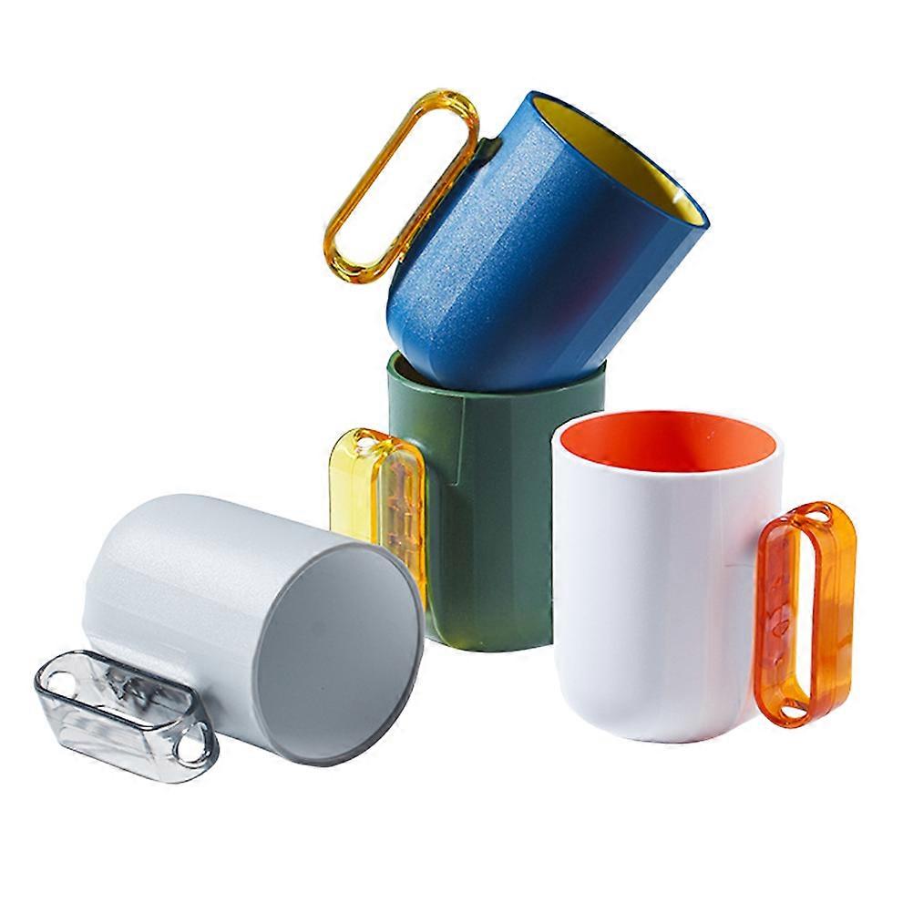 Toothbrush Cup 4Pcs Chic Bathroom Accessories Ideal For Home Use Featuring Assorted Color And Storage Functionality