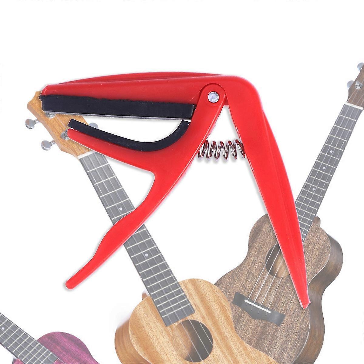 Guitar Capo For Acoustic Instruments Red Clamp Shape Perfect For Music Practice 1Pcs
