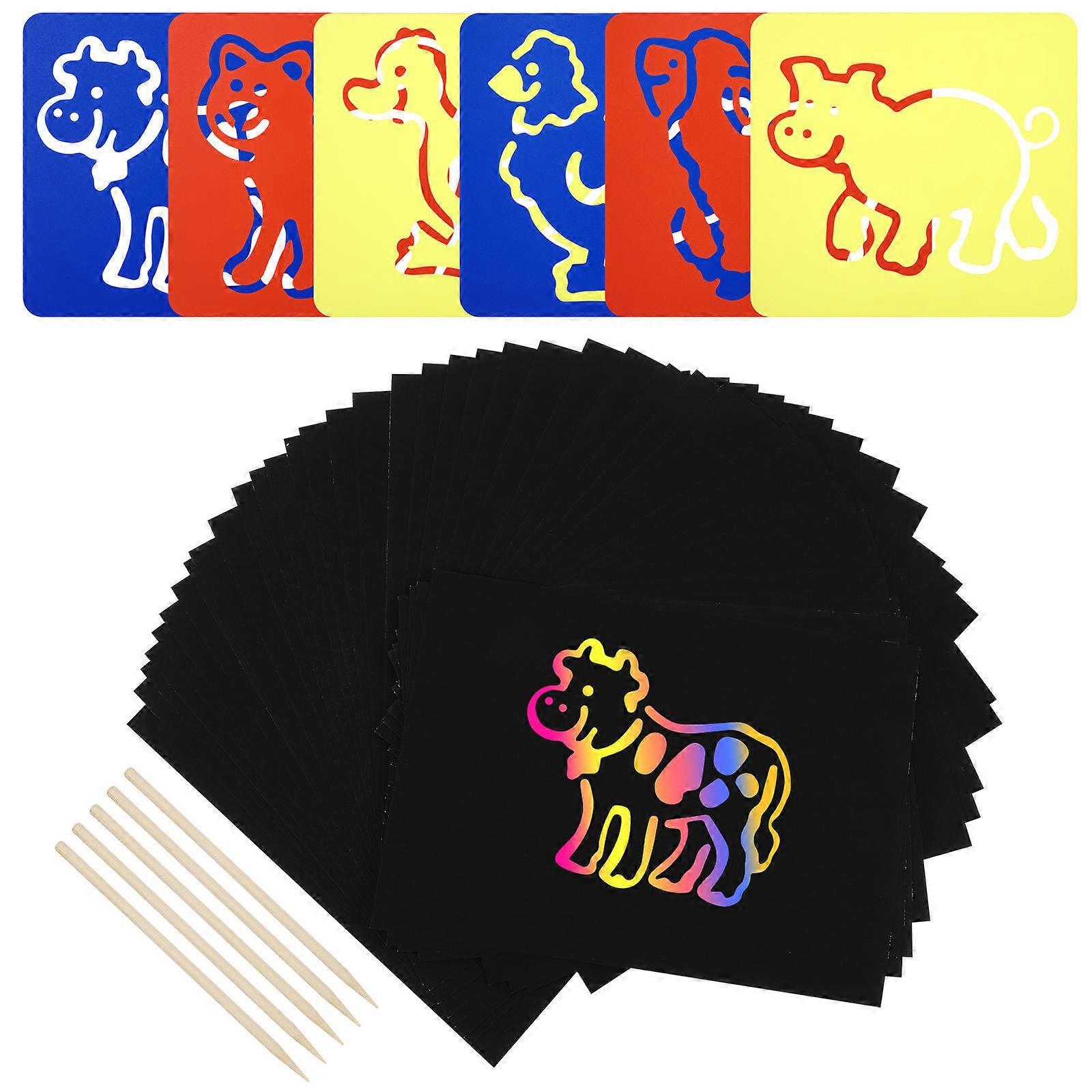 Kids Scratch Paper Rainbow Painting Scratch Set for Drawing 1Set