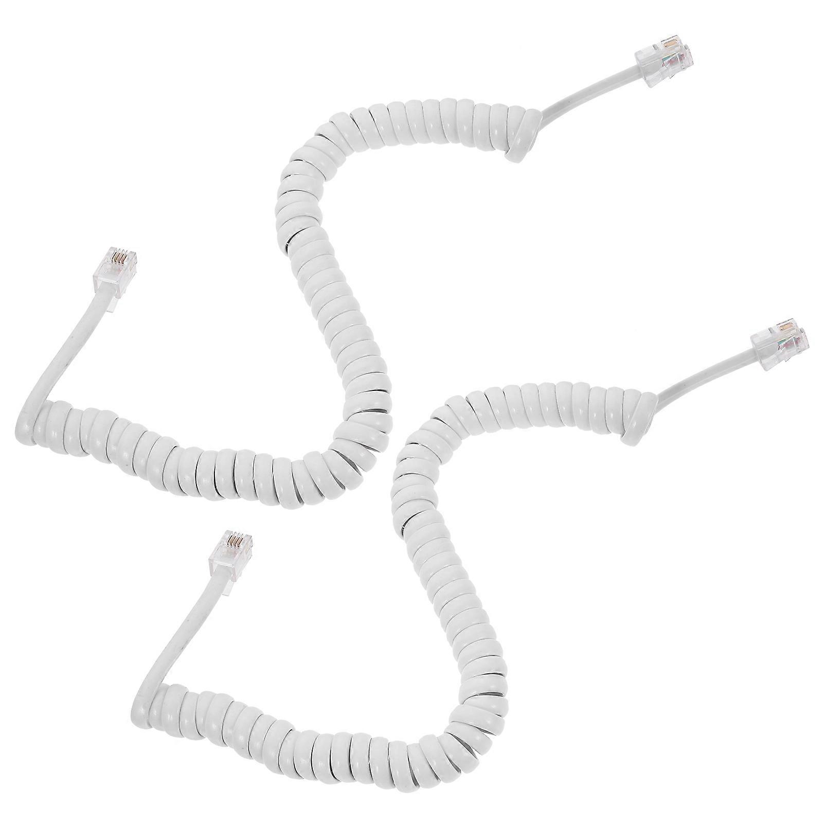 Coiled Landline Telephone Cords 2pcs Soft Durable Replacement Cords for Corded Phones with Tangle Resistant Design and Reliable Sound Quality