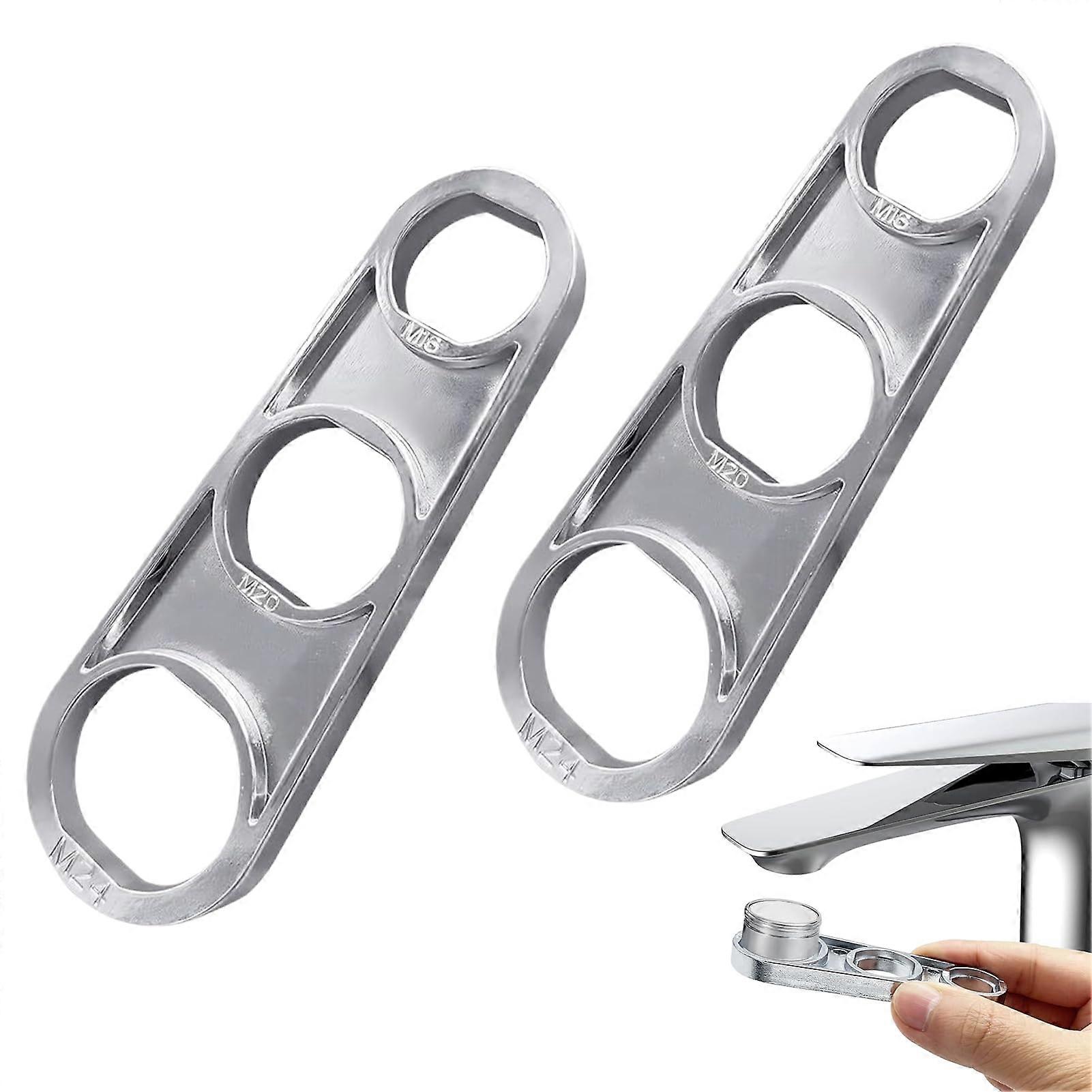 Aerator Mixing Nozzle 2 Pack, Tap Bubble Wrench & Descaler Attachment, Sink Aerator Key for M16/M18/M20/M22/M24/M28