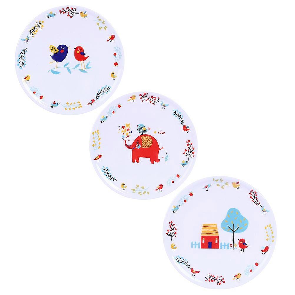 Cartoon Pattern Heat Insulation Pad 3Pcs Cup Mats for Home Decoration and Kitchen Use in Assorted Color Material