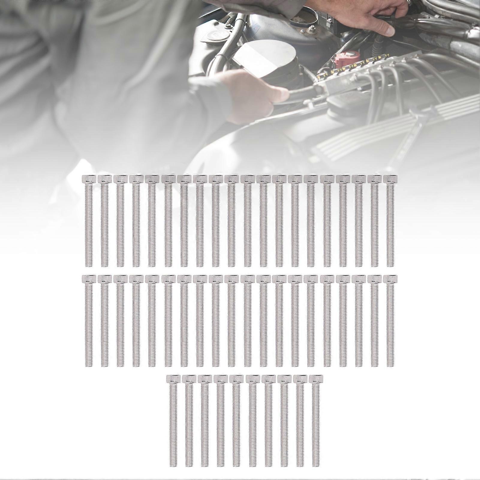 50Pcs M4 Galvanized Steel Hex Socket Cup Head Screws 35mm