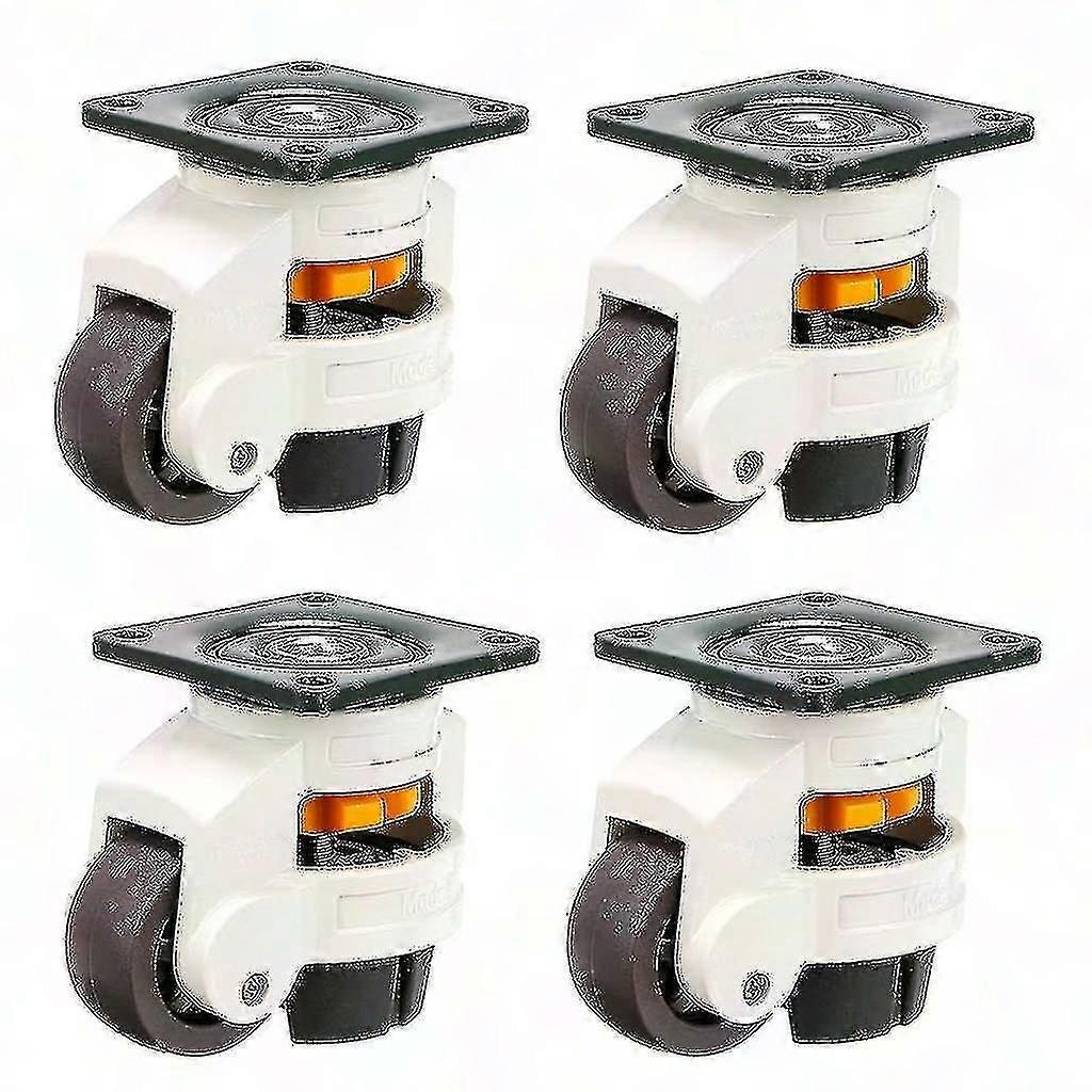 4 قطع عجلات دوارة شديدة التحمل ، عجلات تسوية قابلة للسحب 60 مم ، سبائك الألومنيوم النايلون ، سعة 250 كجم لكل عجلة