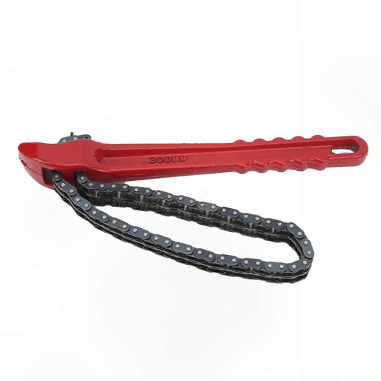 Universal Metal Oil Filter Wrench Tool with Ratcheting Chain for Easy Removal