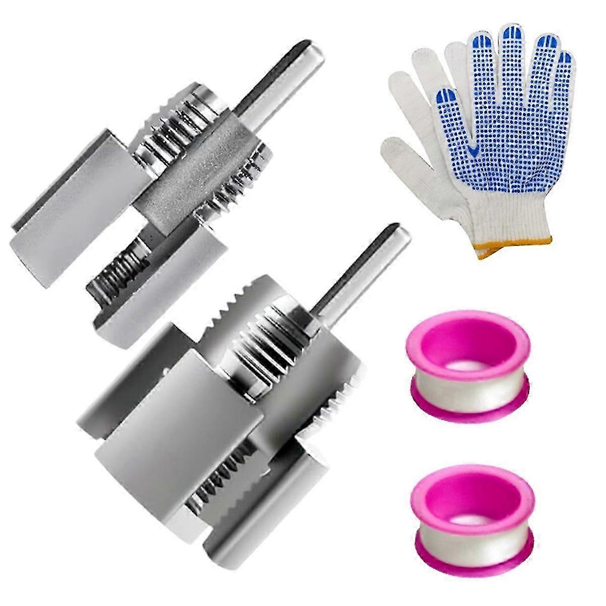 Integrated Internal & External Pipe Threading Tool,1/2in 3/4in,Drill Compatible PVC & Plastic Pipe Threader Kit for Home