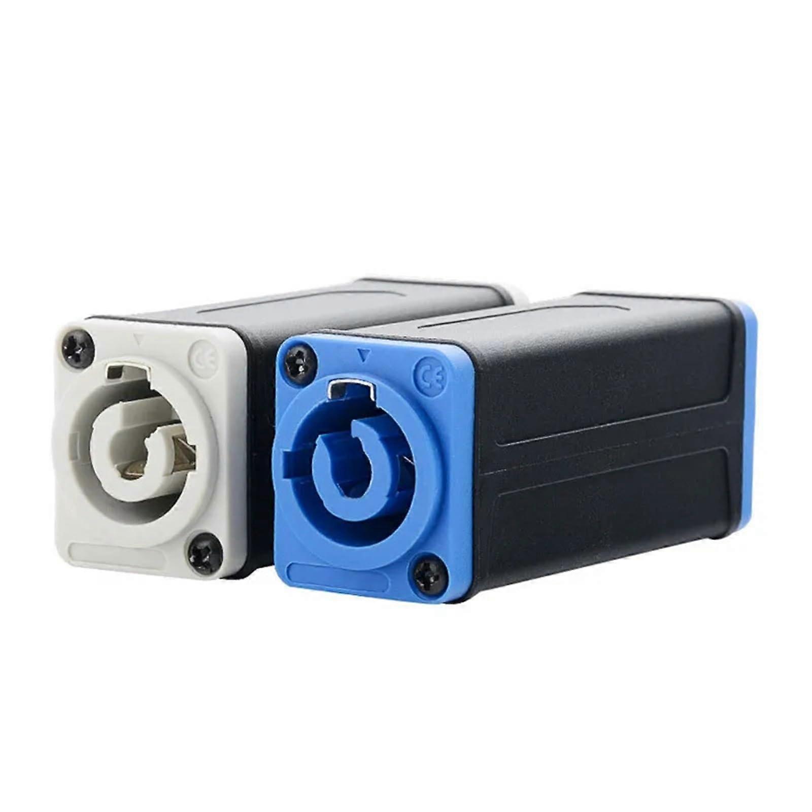 AC Coupler Adapter Extender Connector Panel Mount Straight Adapter Blue White 1Pcs(WHITE)