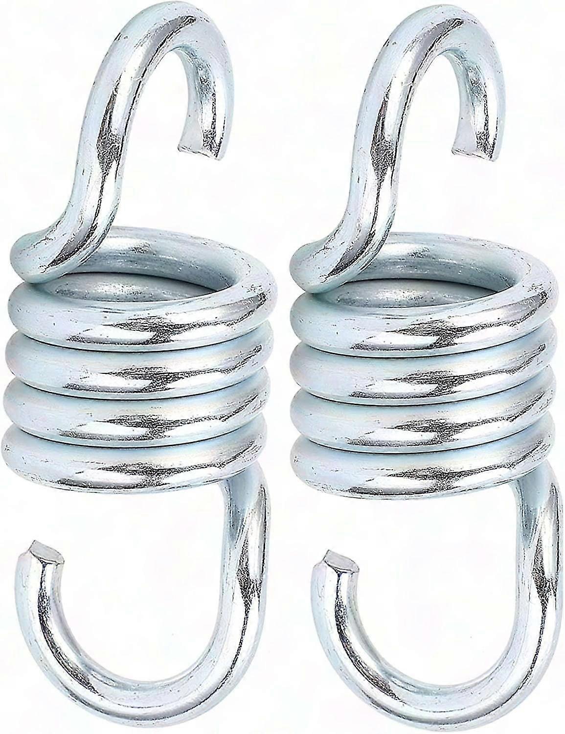 2Pcs 7mm Heavy Duty Hammock Chair Spring, 1102.3lb Capacity, Galvanized Iron Hooks for Durable Extension