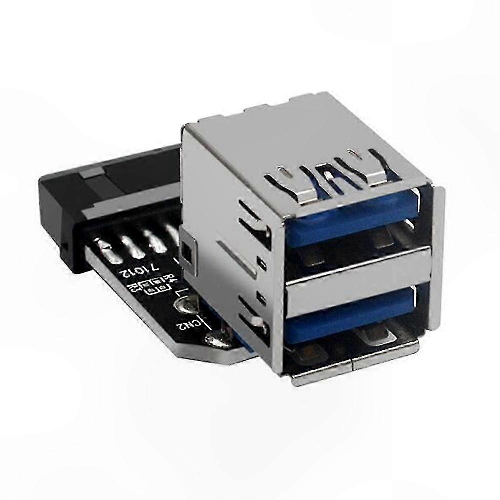 Dual USB 3.0 Female Adapter for Desktop Motherboard, 20-Pin to 2-Port USB A Connector Header