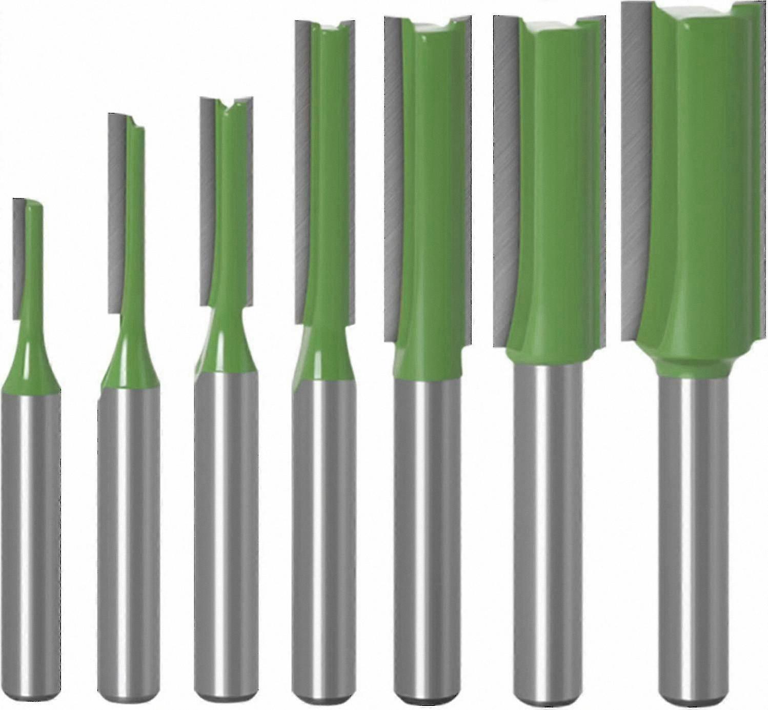 6mm Shank Router Bit Set, Single/Double Flute Straight Milling Cutter for Woodworking Projects