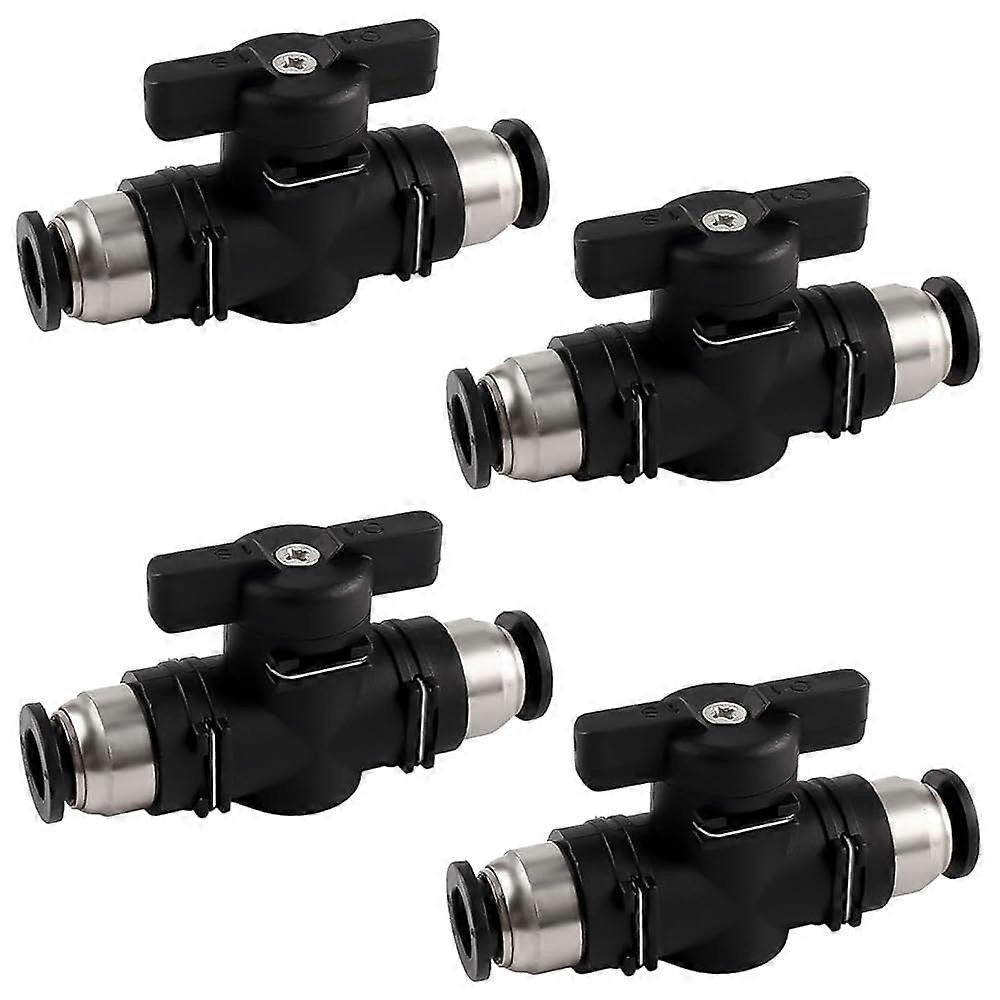 4Pcs 8mm OD Pneumatic Ball Valve, BUC8 for Quick Connect Air Hose Fittings