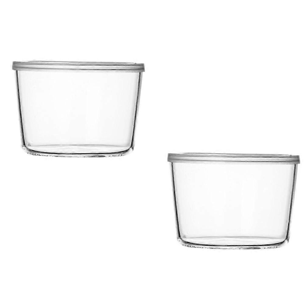 Serving Salad Bowls Household Snack Storage Transparent Pe Glass Material Anti-Slip Multi-Functional 2Pcs