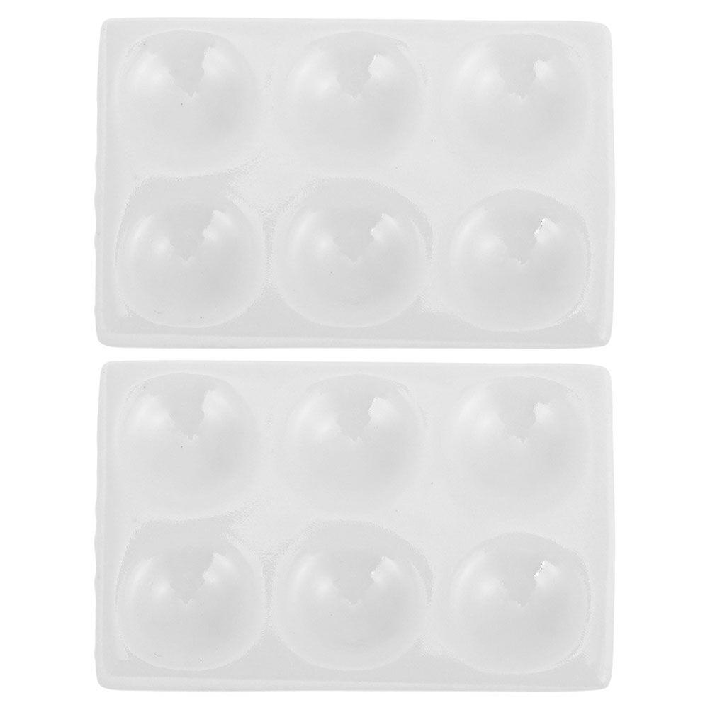 2pcs Spot Plates Keramikplatten Wissenschaftliches Experiment Chemische Reaktionsplatten (6 Löcher)