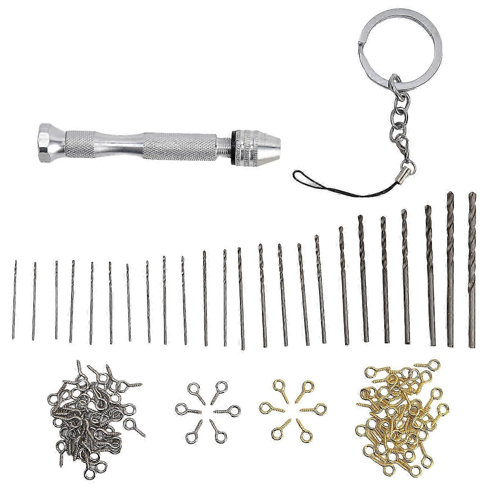 126Pcs Hand Twist Drill Home Made Key Ring Pendant Tool Set Kit for Assembly DIY SZRH A-DS