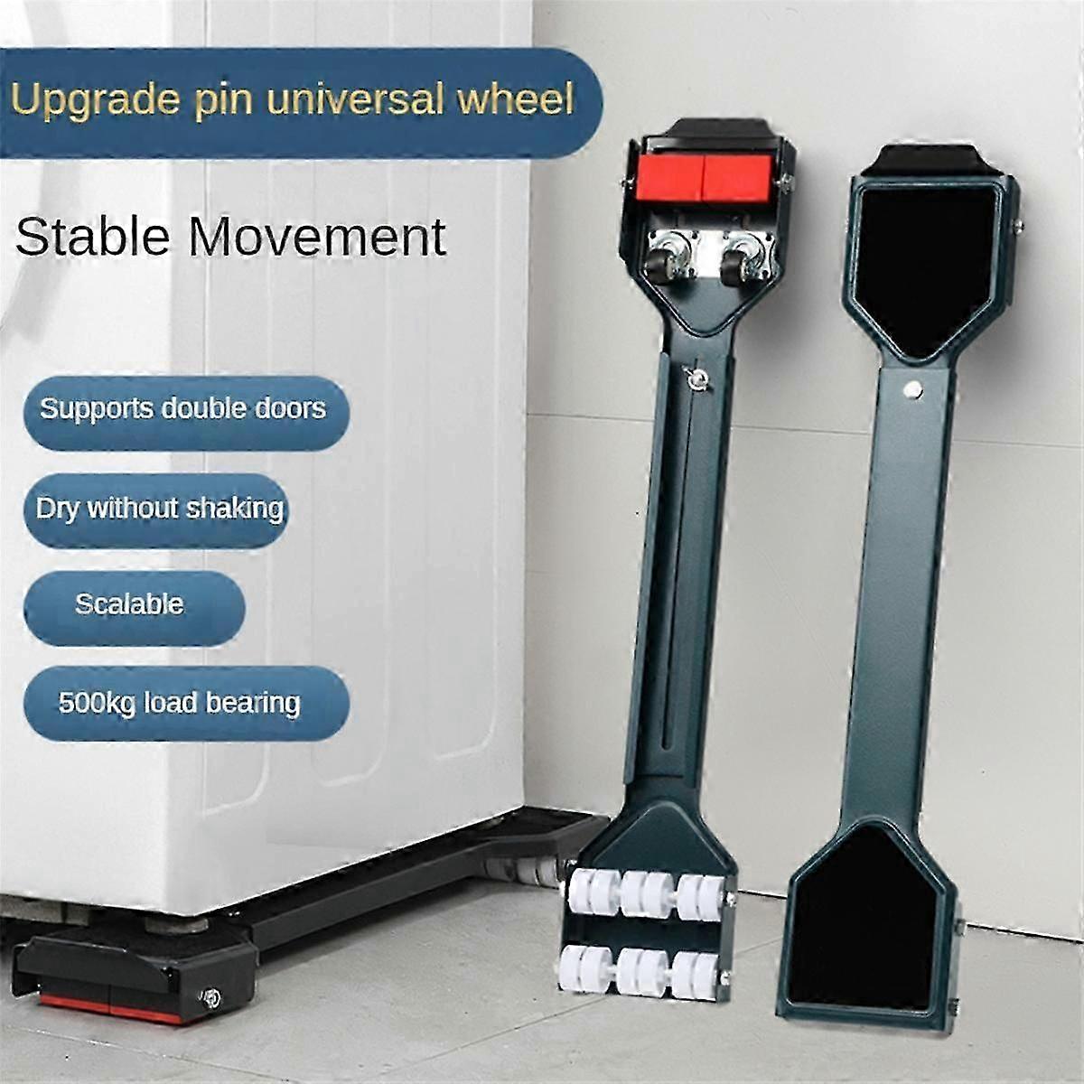 360 Universal Mobile Rollers Extendable Furniture Cart Moving Washing Machine Base for Refrigerators, Dryers,Dark Green