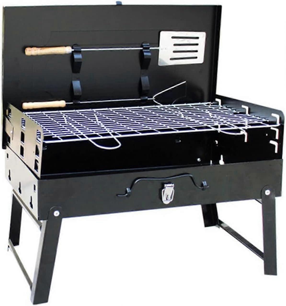 Portable Folding Barbecue Grill - Lightweight Charcoal Grill for Camping and Picnics - Compact Outdoor BBQ Box