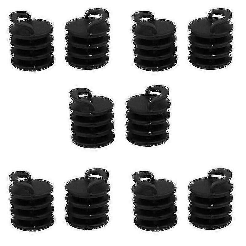 10pc Kano Kajak Båd Scupper Hul Stik Prop Afløb Sort Nylon Bungs Værktøj