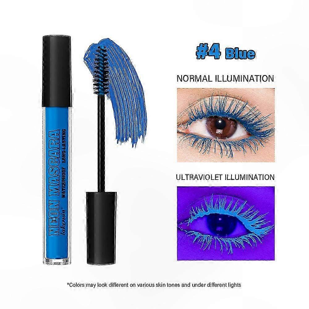 Vibrant Waterproof Mascara, Long-Lasting Fluorescent Formula, Smudge-Free Quick Drying for Thick and Lengthy Eyelashes