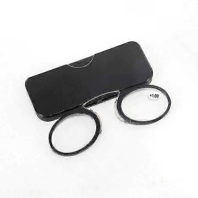 Adjustable Clip-On Nose Readers for Men & Women - Lightweight Frameless Magnification 1.0 to 3.5 Portable Reading Glasses