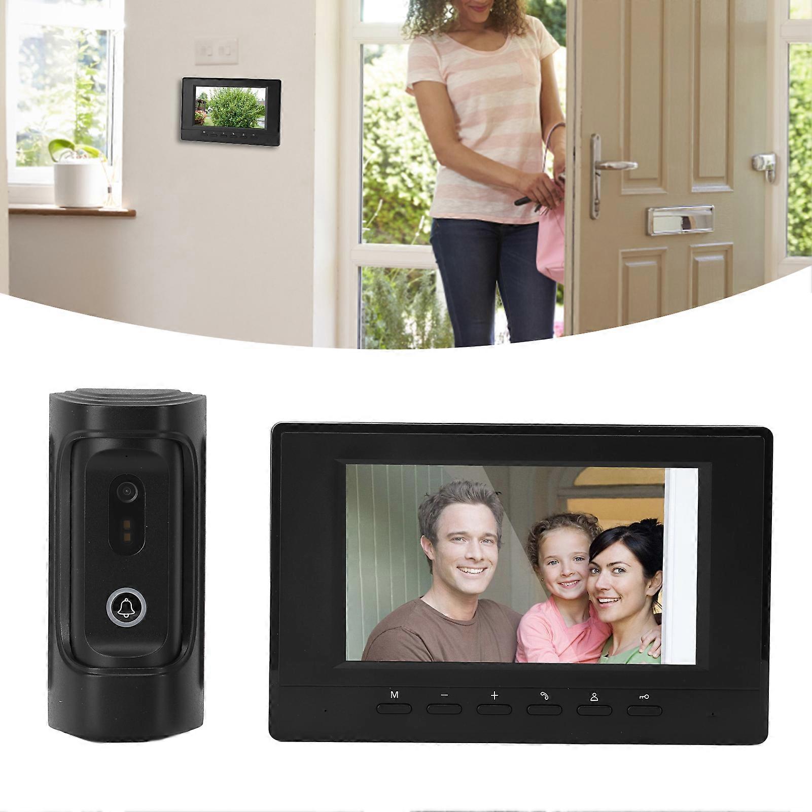 7 Inch HD Wired Video Intercom System with Night Vision US Plug