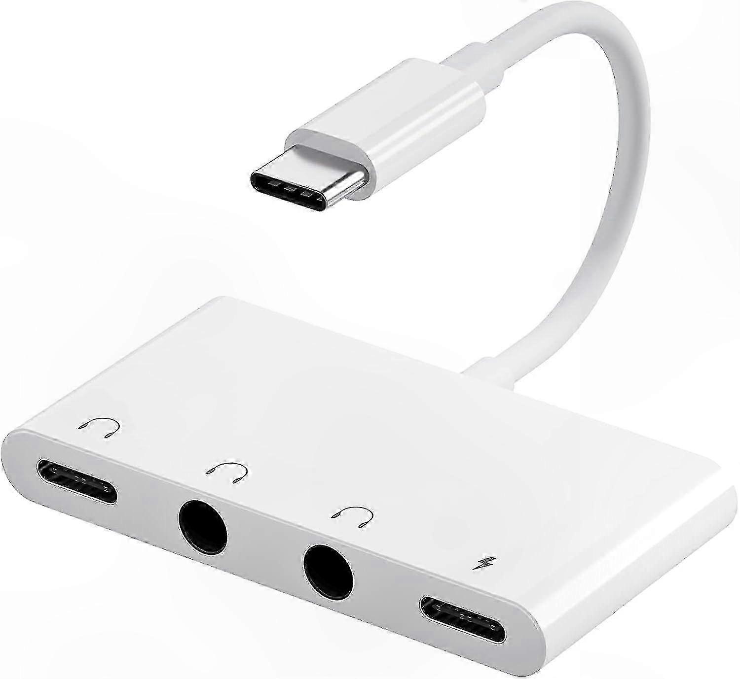 USB C to 3.5mm  o Splitter with Fast Charging, Type C Dual Headphone Adapter for Devices