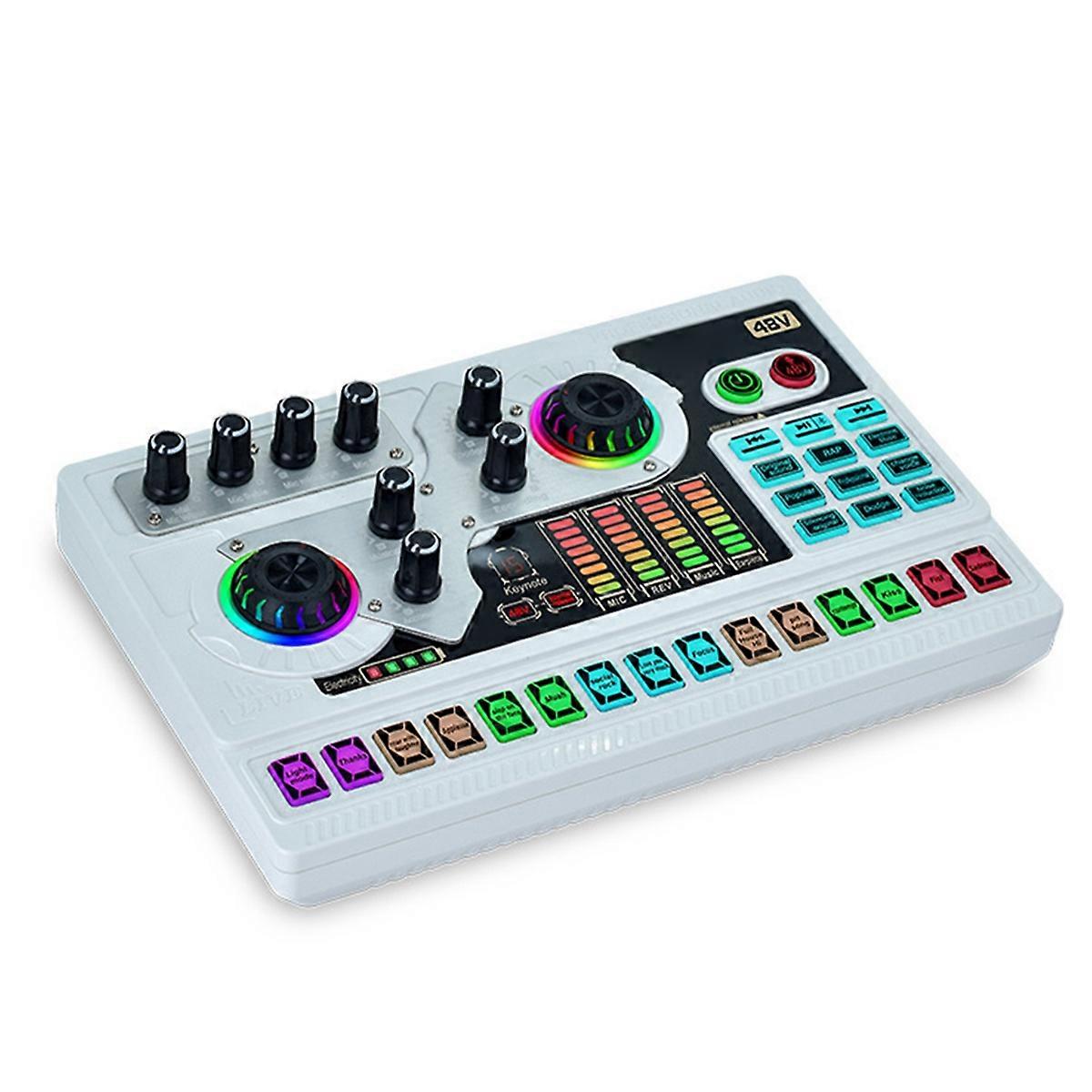 SX96 Sound Card 48V Sound Card Microphone Mobile Phone Computer Live Broadcast Outdoor Singing Home Mini Mixer