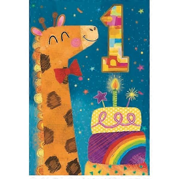 Simon Elvin Giraffe 1st Birthday Greetings Card (Pack of 6)
