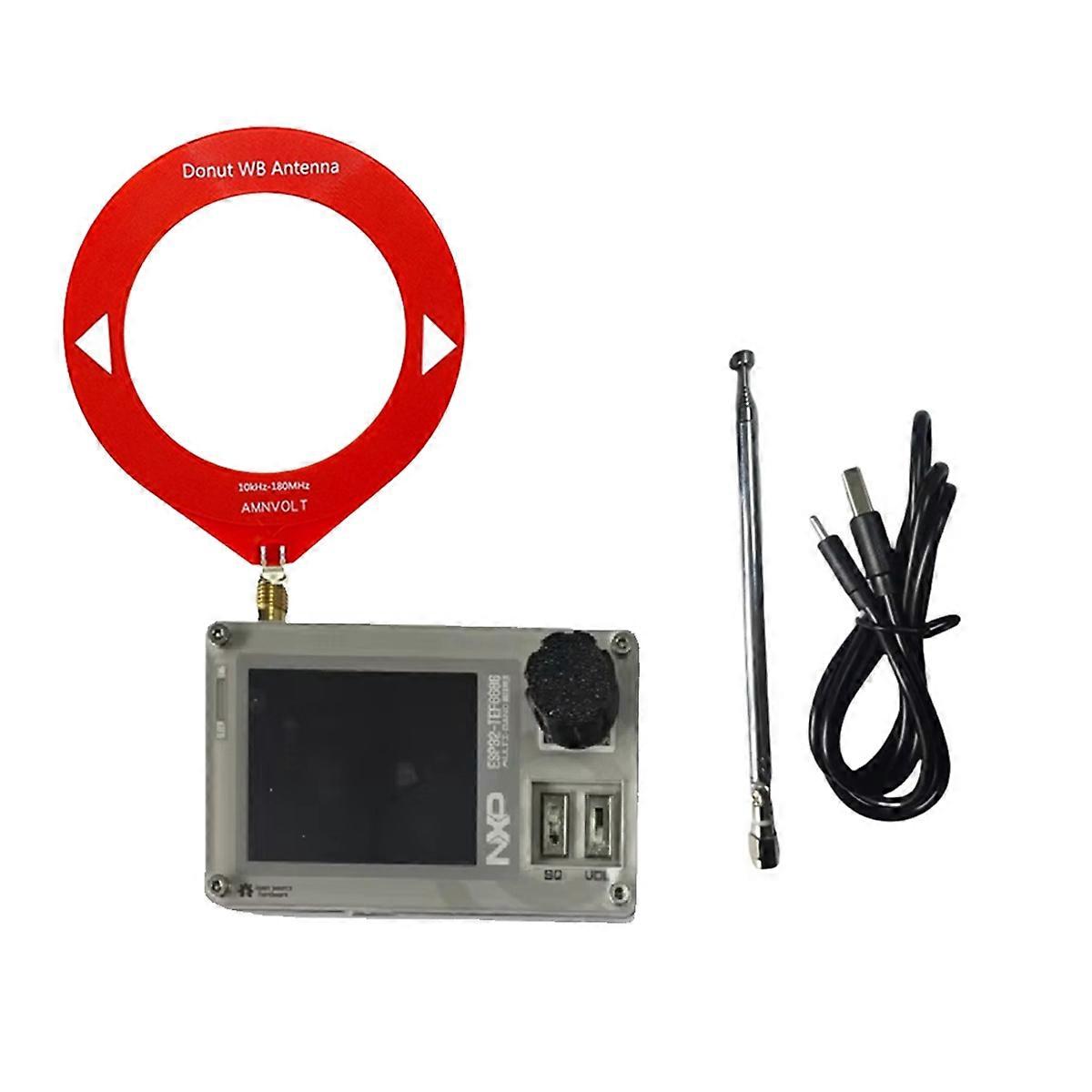 Upgrade Mini TEF6686 Radio ESP32 Full Band Radio FM/LW/MW/SW Radio-ontvanger 2.0 Inch IPS Scherm